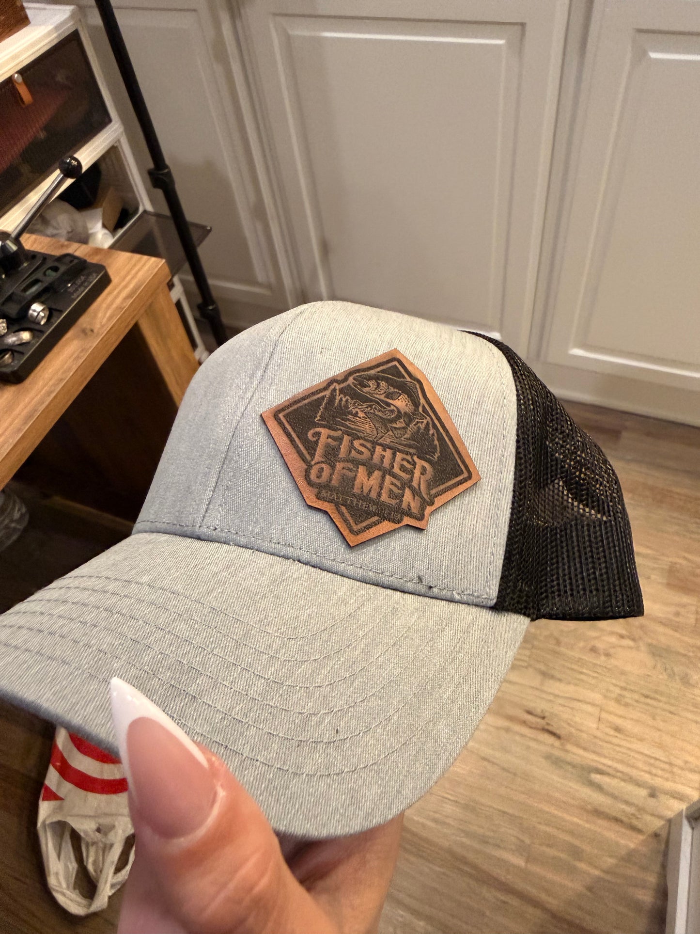 Custom Leather Engraved Hat Patch