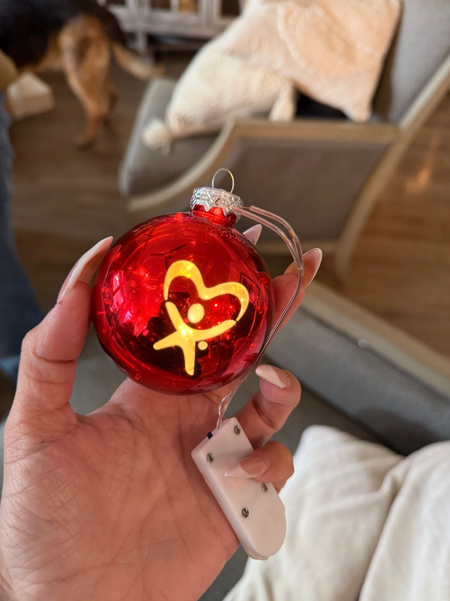 Illuminated Engraved Glass Ornament – Custom Logo or Design